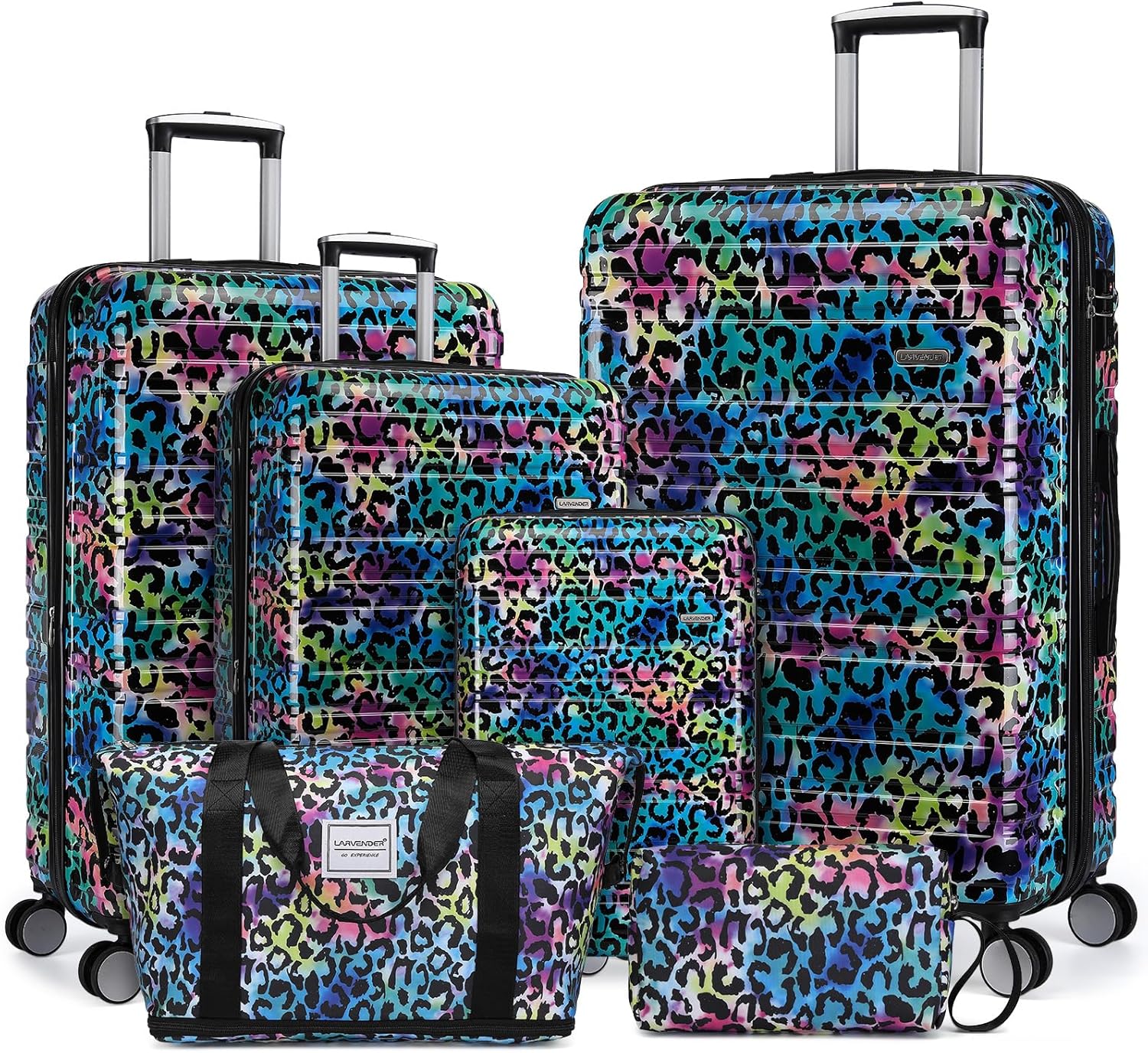 6-piece luggage set, expandable hardshell suitcase set with spinner wheels, lightweight rolling luggage set wourant