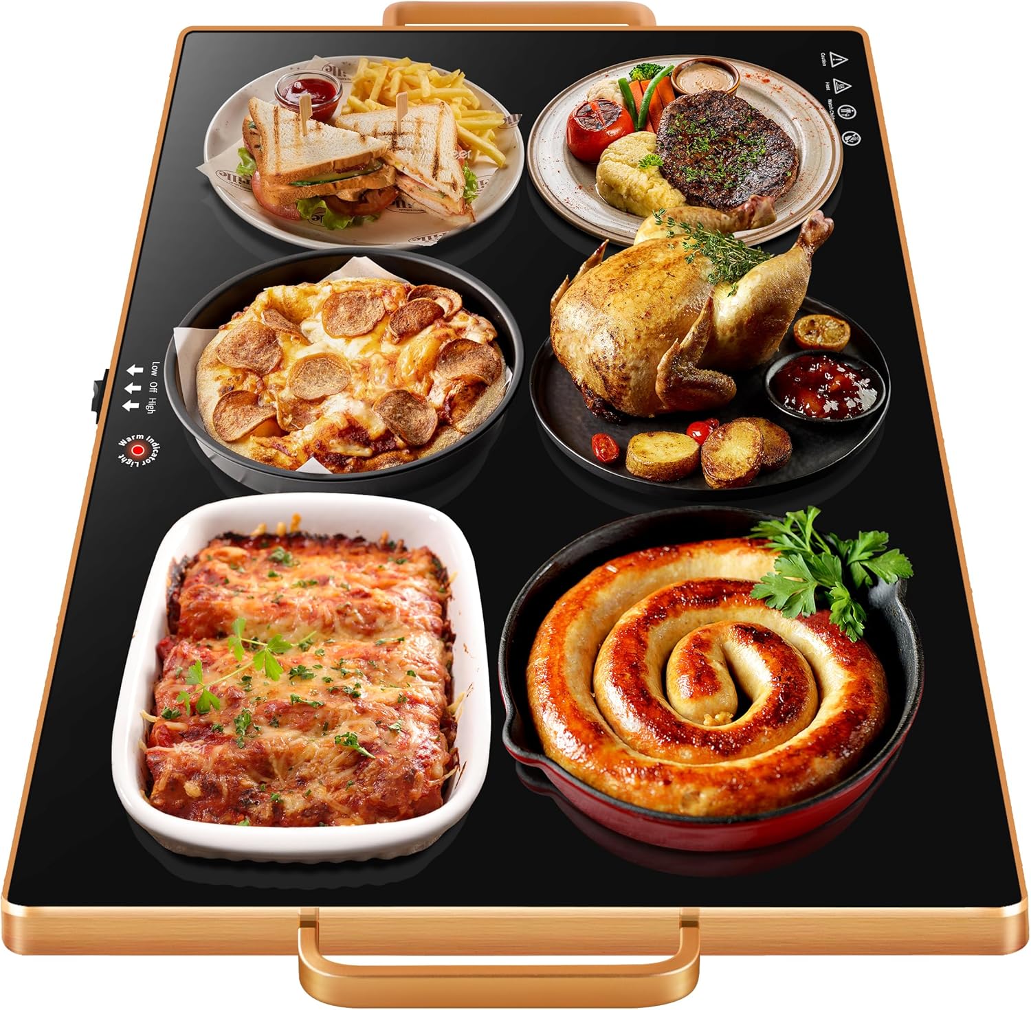 Warming Tray for Buffets Party House Warming Mat for Food with Thermostat and Full Surface Heating wourant