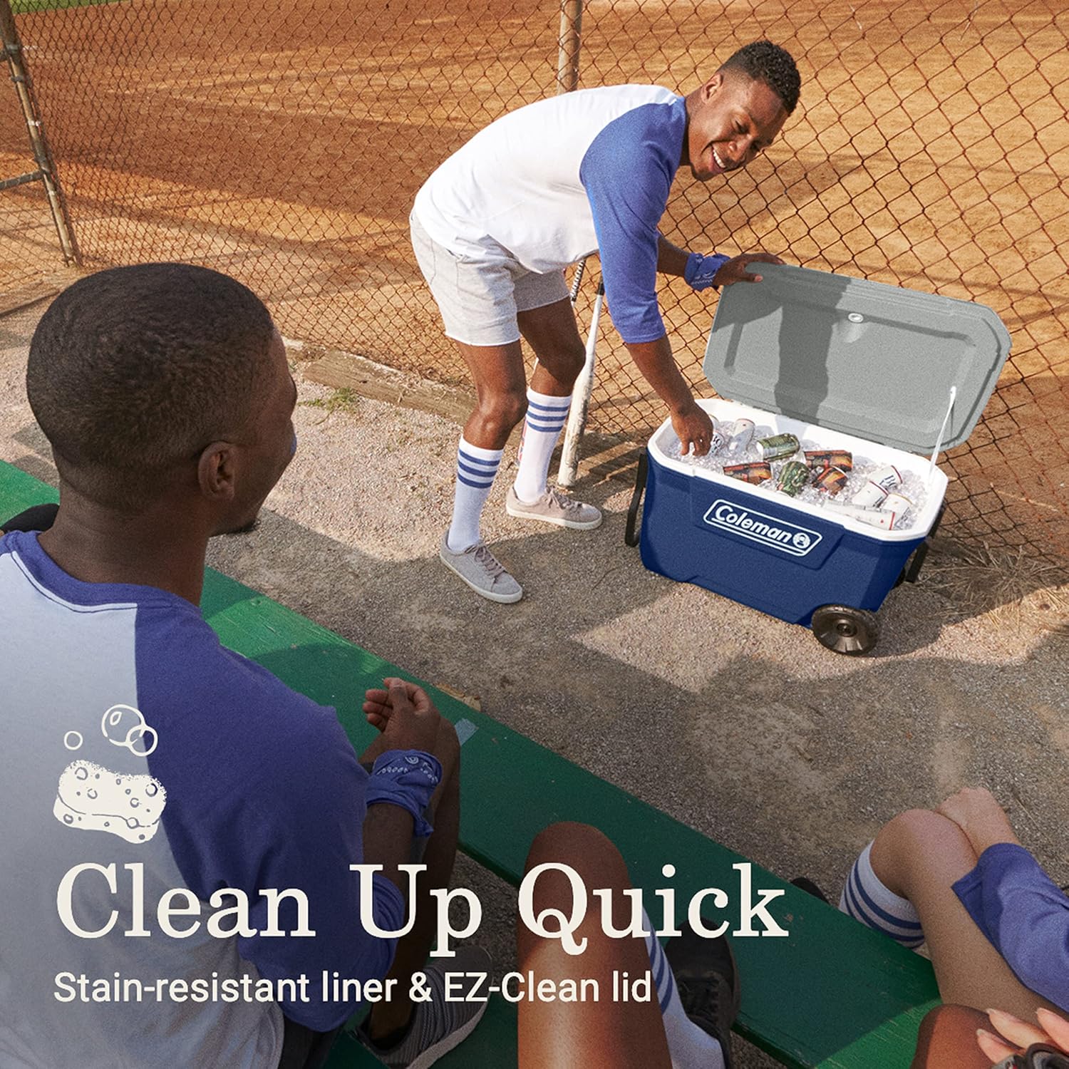 Coleman Classic Series Insulated Portable Wheeled Cooler, Leak-Resistant Outdoor Hard Cooler Keeps Ice up to 5 Days, 100-Quart wourant