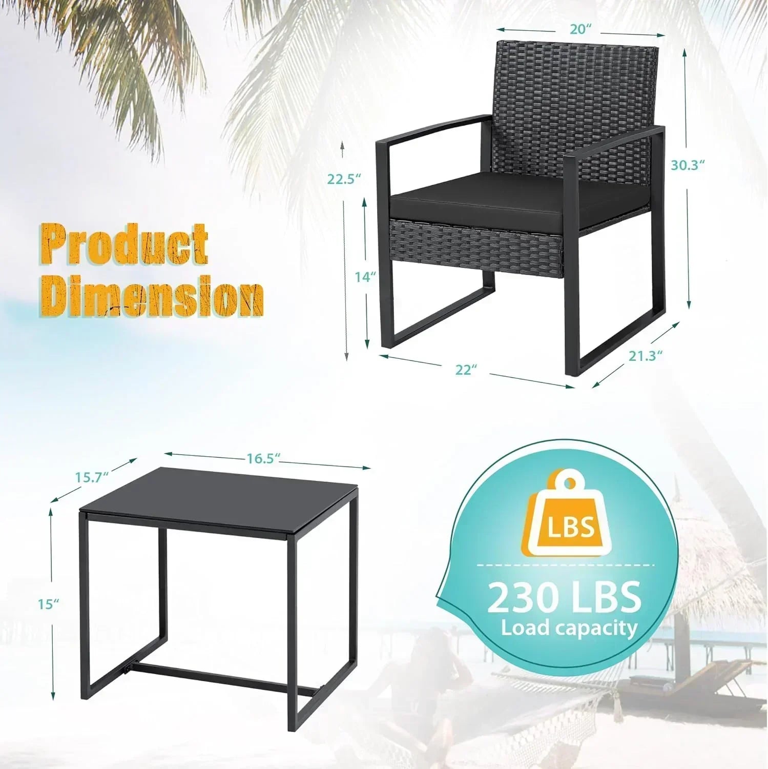 Flamaker 3 Pieces Patio Set Outdoor Wicker Furniture Sets Modern Rattan Chair Conversation Sets wourant