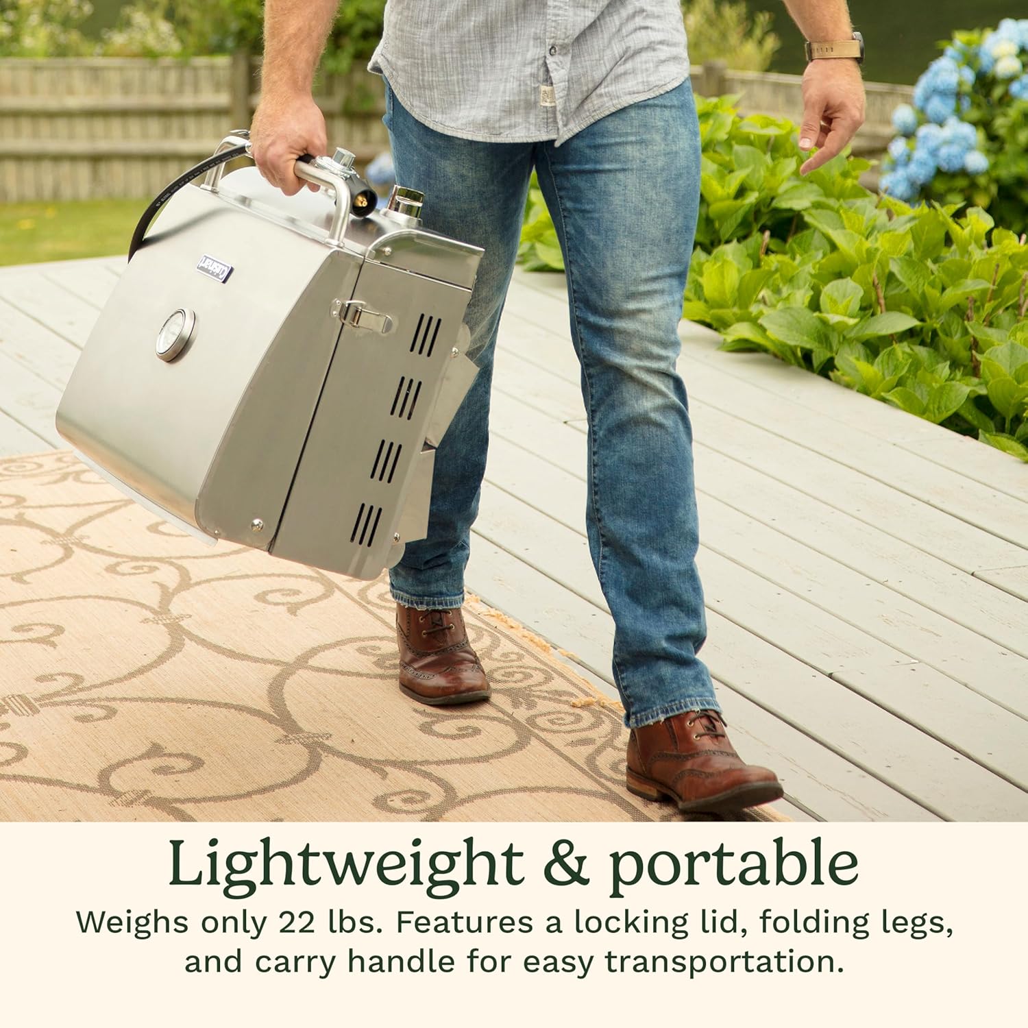 Cuisinart Chef's Style Tabletop Portable Propane Grill 20,000 BTU Stainless Steel Gas Grill wourant