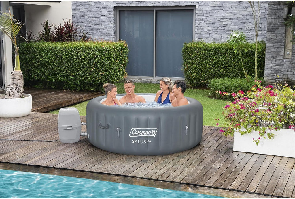 Bestway Palm Springs 4 to 6 Person EnergySense Smart AirJet Plus Inflatable Hot Tub Outdoor Spa with 140 AirJets and Insulated Cover wourant