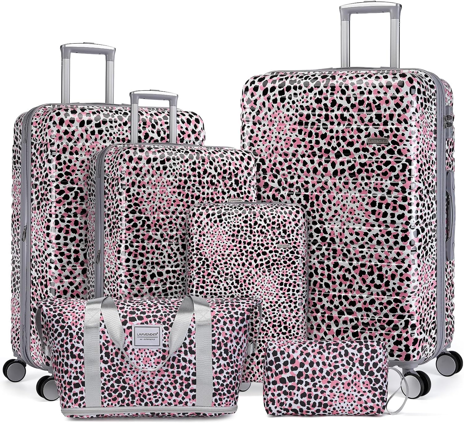 6-piece luggage set, expandable hardshell suitcase set with spinner wheels, lightweight rolling luggage set wourant