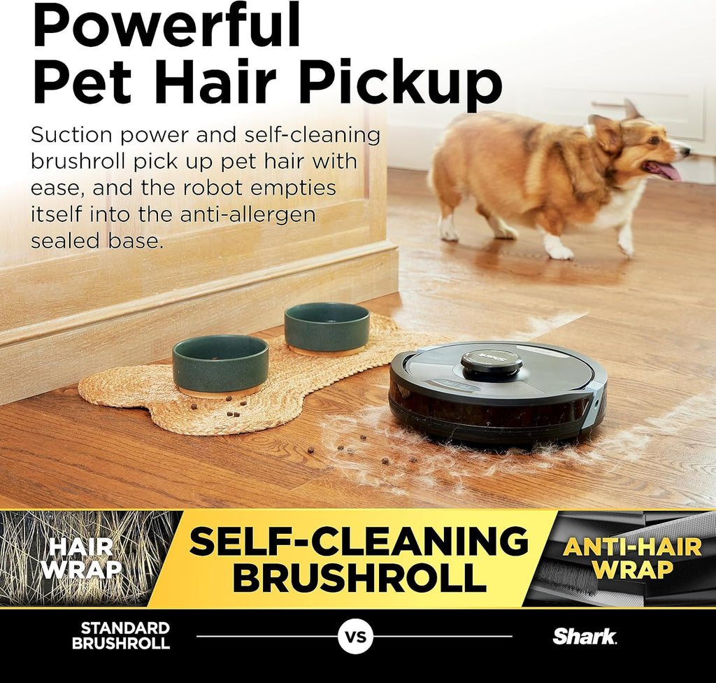 AI Robot Vacuum with XL HEPA Self-Empty Base, Bagless, 60-Day Capacity, LIDAR Navigation, Perfect for Pet Hair, Compatible with Alexa, Wi-Fi Connected, Carpet & Hard Floor, Black wourant