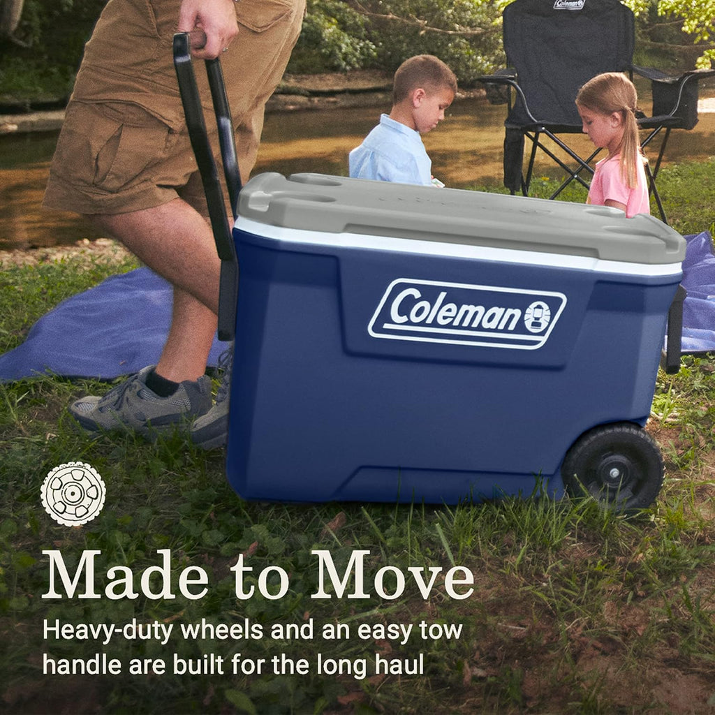 Coleman Insulated Portable Rolling Cooler with Wheels, Leak-Proof Outdoor Hard Cooler, Keeps Ice for Up to 5 Days, 100 Quart wourant