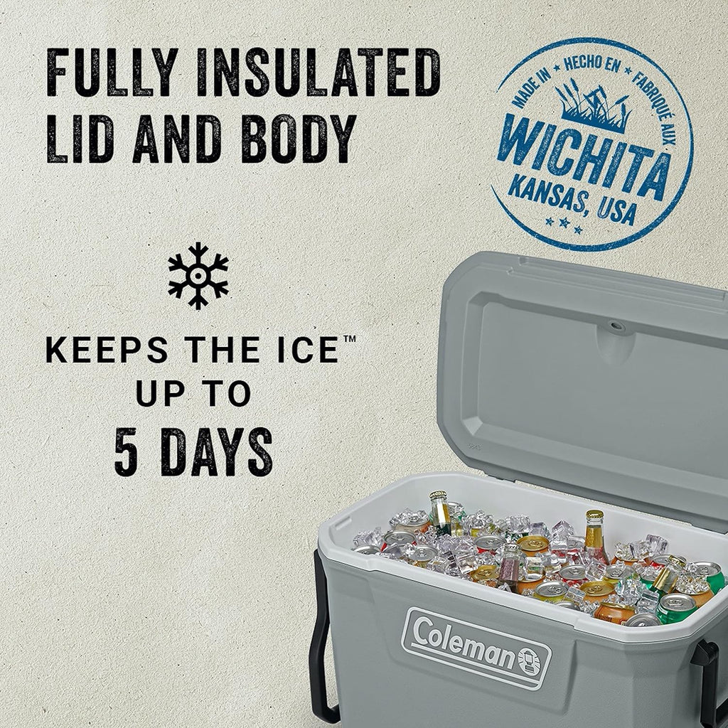 Coleman Classic Series Insulated Portable Wheeled Cooler, Leak-Resistant Outdoor Hard Cooler Keeps Ice up to 5 Days, 100-Quart wourant