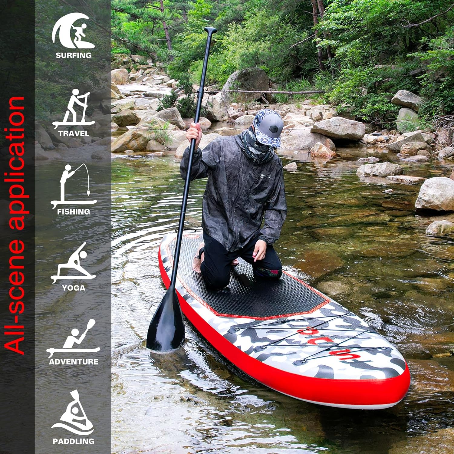 FunWater Inflatable Stand Up Paddle Board with Premium SUP Paddle Accessories, Non-Slip EVA Deck, 11'/10'6' Paddle wourant