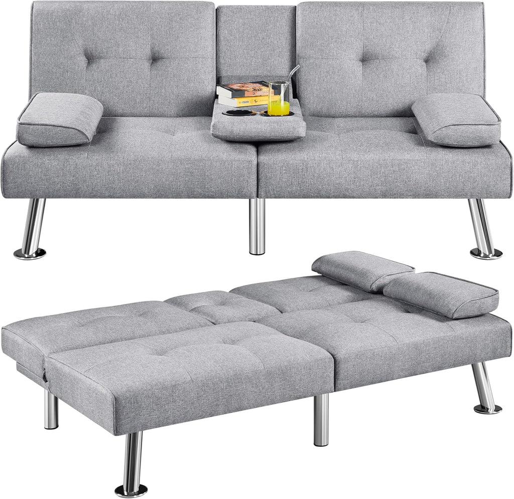 Convertible Sofa Bed Modern Imitation Leather Home Recliner Flip Double Sofa Folding Sofa Bed Guest Bed wourant