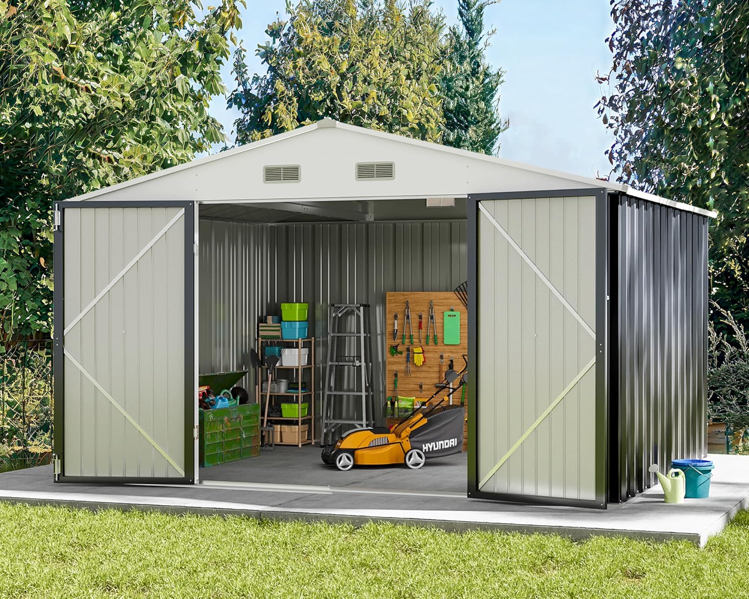 Greesum 6×4 FT Outdoor Storage Shed, Metal Patio Storage Shed with Lockable Door wourant
