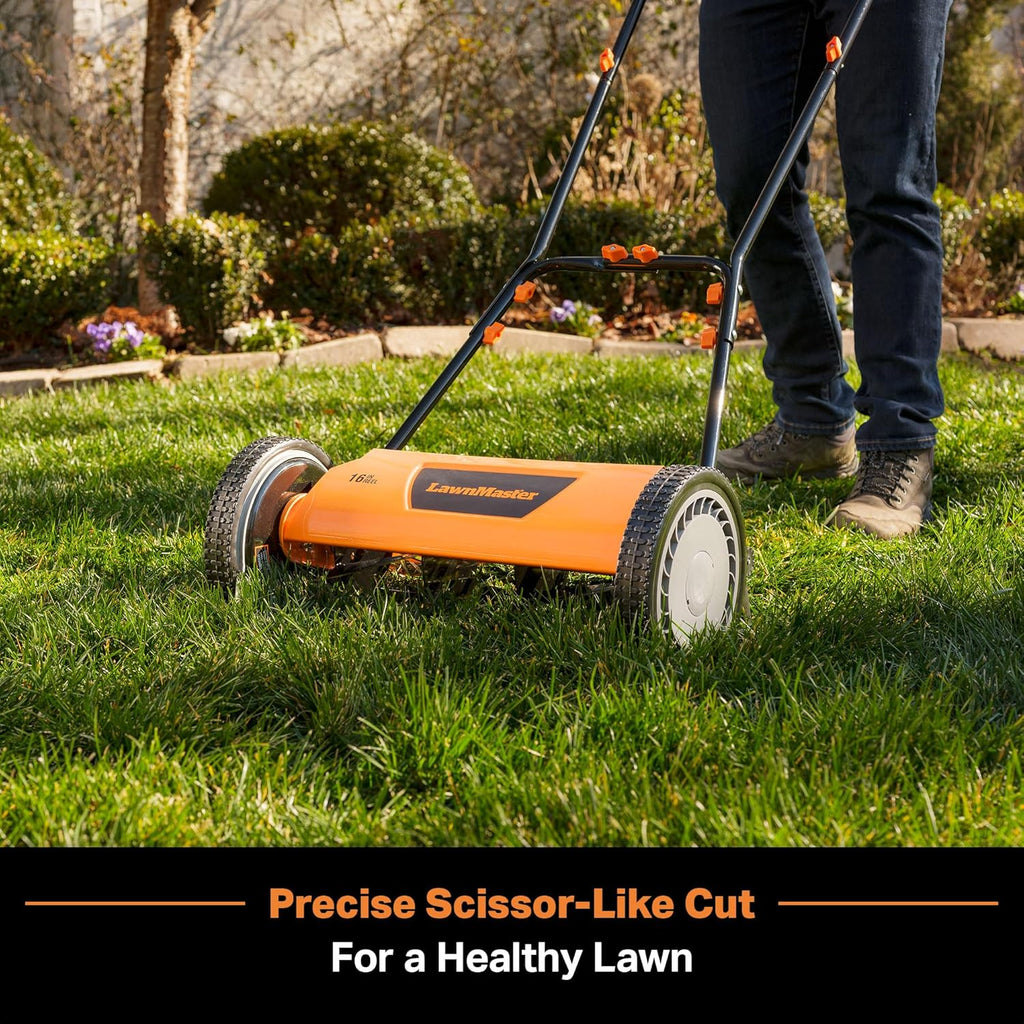 LawnMaster LMRM1801 Push Reel Lawn Mower 18-Inch 5-Blade wourant
