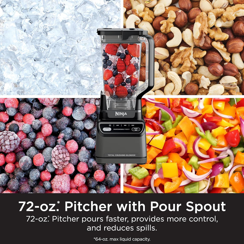 Ninja BL660 Professional Compact Smoothie and Food Processor Blender, 1100W, 3 Functions - Perfect for Frozen Drinks, Smoothies, Sauces, and More wourant