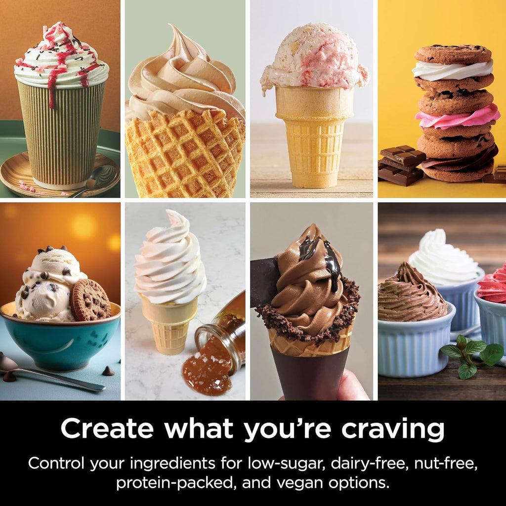 Ninja Swirl by CREAMi Ice Cream and Soft Serve Maker, Sorbet, Milkshake, Frozen Yogurt, Low Calories Program & More, 13-in-1, Soft Serve Handle, (2) CREAMi Swirl 16oz Pints, For Kids & ALL ages, NC701 wourant