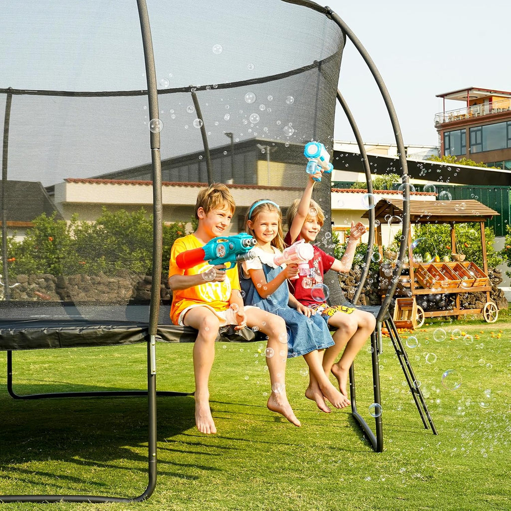 Gigu 10FT 12FT 14FT Recreational Trampolines with Enclosure Net and Ladder and Anti-Rust Coating, ASTM Approved Trampoline Outdoor for Kids and Adults Outdoor Yard Trampolines wourant