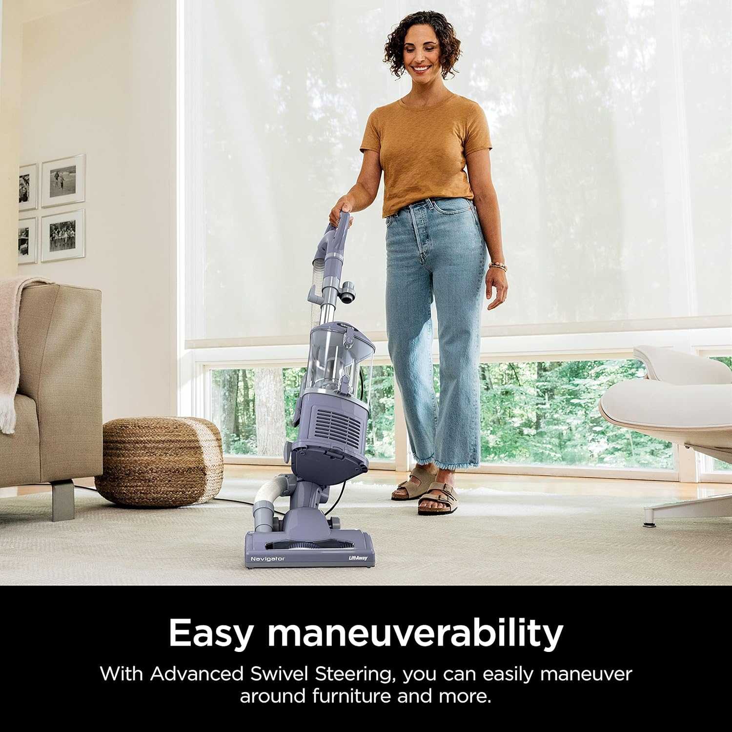 Upright Vacuum Navigator Lift-Away Deluxe with Large Dust Cup Capacity HEPA Filter Swivel Steering Upholstery Tool & Crevice Tool wourant