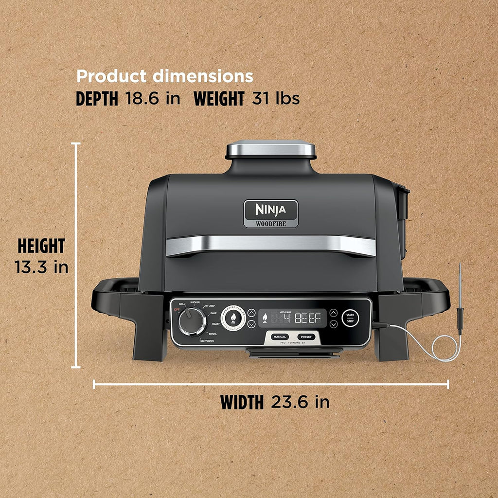 OG751 Woodfire Pro Outdoor Grill Built-In Thermometer 7-in-1 Master Grill BBQ Smoker wourant