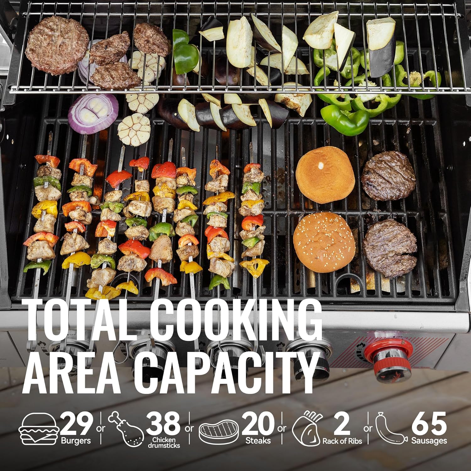 Royal Gourmet GA5401T 5-Burner Propane Gas Grill with Sear Burner and Side Burner, Stainless Steel BBQ Grill with 632 Sq. In. Grilling Area for Outdoor Barbecue Cooking, 64,000 BTUs, Silver wourant