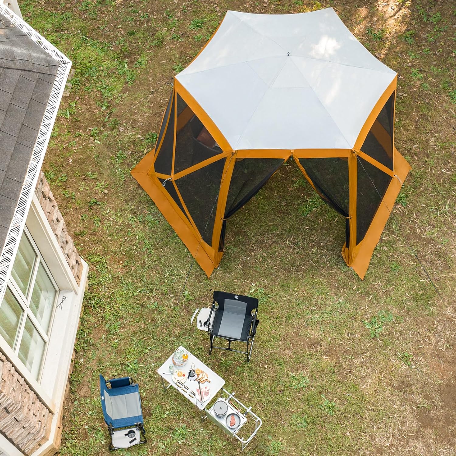 Pop up Screen House Tent for Camping 11.5 x 9.8 ft, Instant Screened Gazebo Canopy with Netting, Portable Shelter Enclosure wourant