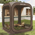 EAST OAK Screen House Tent Pop-Up, Portable Screen Room Canopy Instant Screen Tent 10 x 10 FT with Carry Bag for Patio, Backyard, Deck & Outdoor Activities, Beige wourant