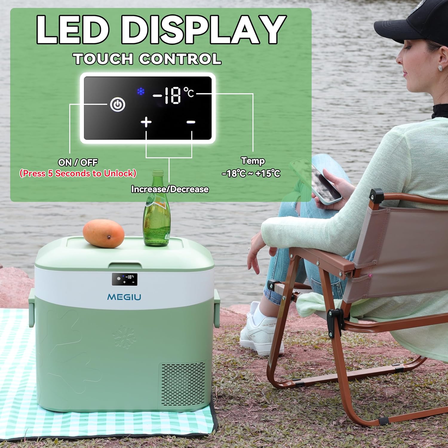 Car Fridge Portable 12 Volt Refrigerator 23 Quart (22 Liter) Freezer Compressor Cooler 12V/24V DC wourant