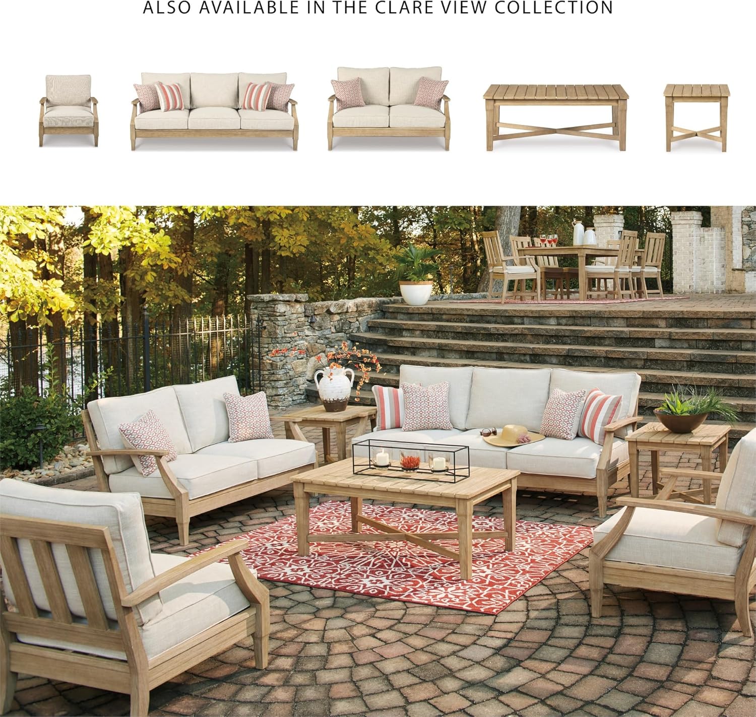 Coastal view outdoor terrace eucalyptus sofa wourant