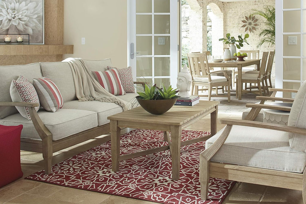 Coastal view outdoor terrace eucalyptus sofa wourant