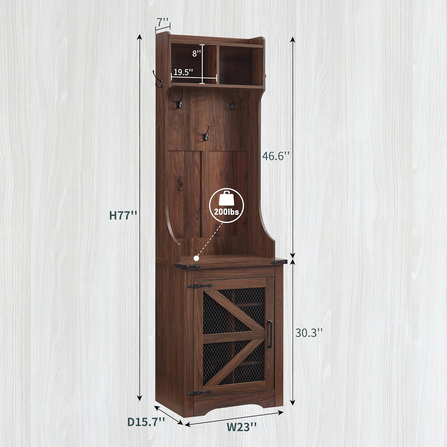 JXQTLINGMU 59-inch Farmhouse Foyer Tree with Shoe Storage, Entryway Bench Foyer Coat Rack Cabinet wourant