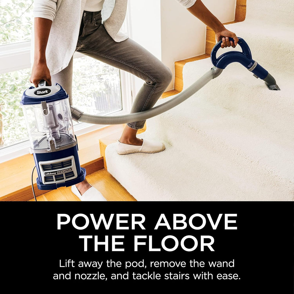 Upright Vacuum Navigator Lift-Away Deluxe with Large Dust Cup Capacity HEPA Filter Swivel Steering Upholstery Tool & Crevice Tool wourant