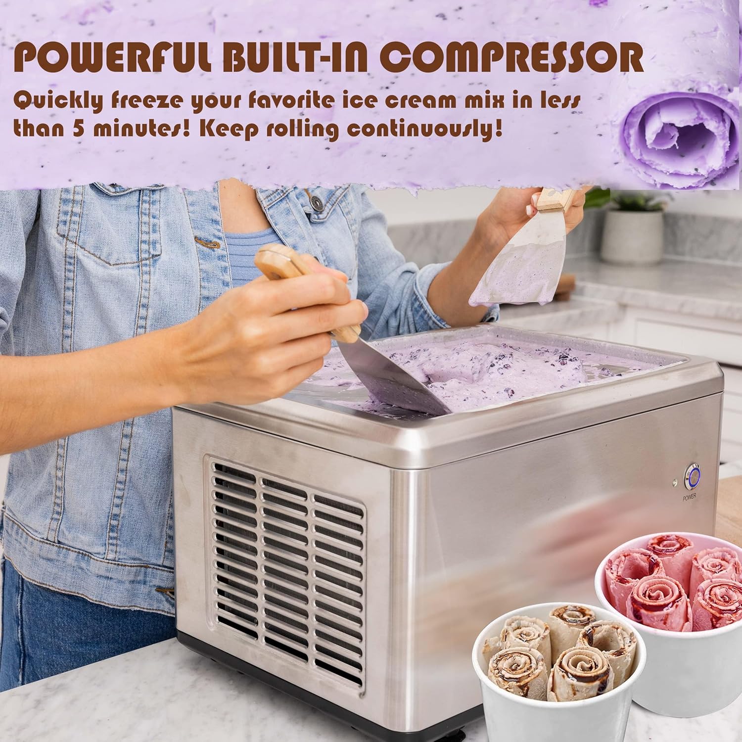 Whynter ICR-300SS 0.5-Quart Stainless Steel Rolled Ice Cream Maker With Compressor wourant