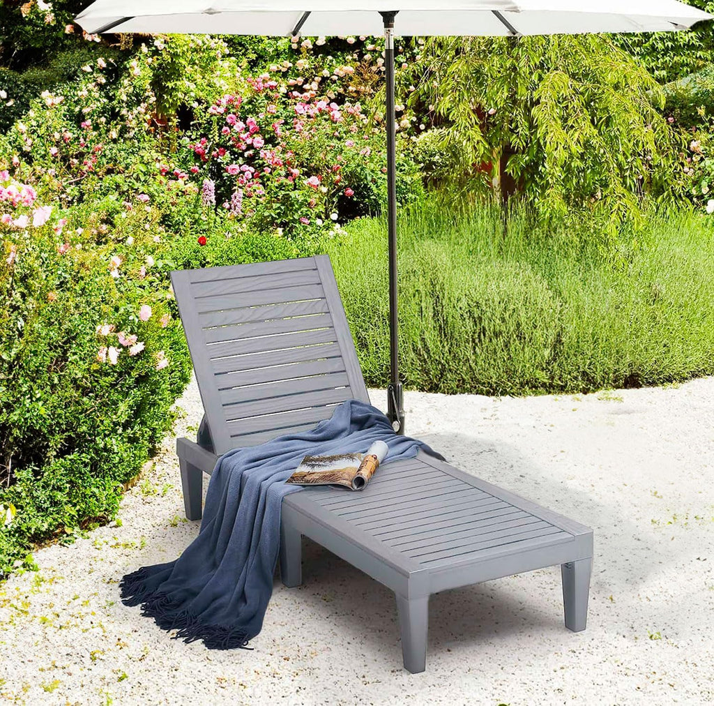 Patio Chairs - Black Chaise Lounge Chair Outdoor 5-Position Adjustable Sun Tanning Chair Waterproof Pool Lounge Chairs Set of 2 Reclining Lawn Chair, Lightweight Outdoor Lounge Chairs wourant