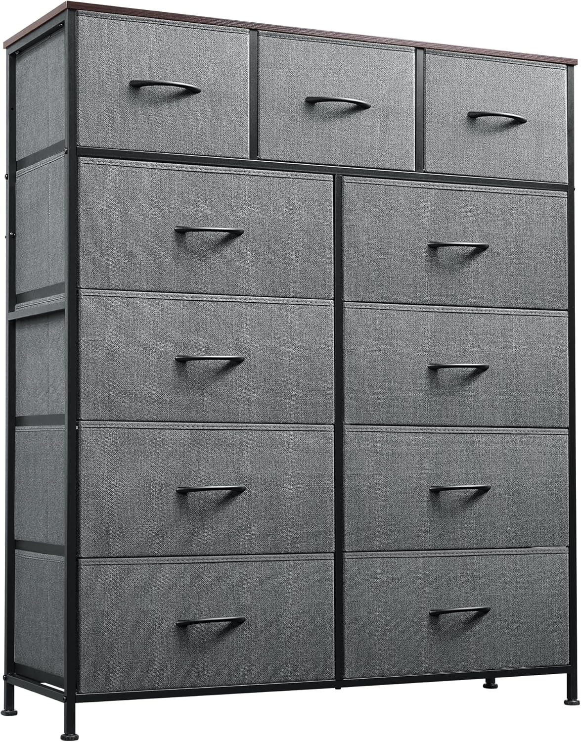 Storage Organizer Unit with 11 Fabric Bins, Storage Drawers Organizer with Steel Frame, Tall Storage Tower Organizaton wourant