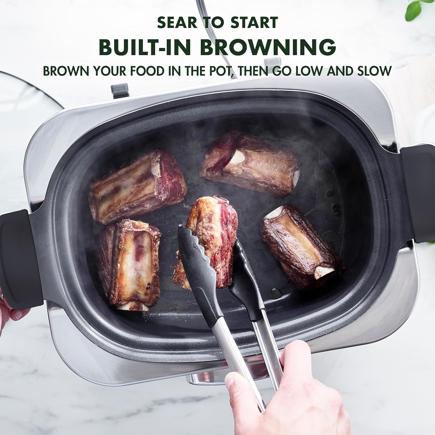 8-in-1 Programmable 6QT Electric Slow Cooker with Dishwasher-Safe Lid and Removable Base wourant