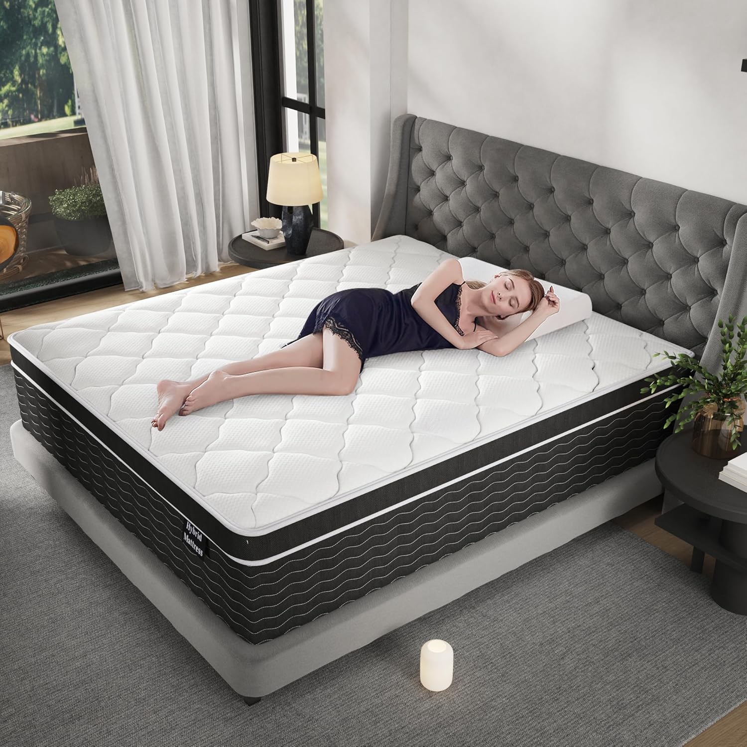 Full Size Mattress, 10 inch Full Bed Mattress in a Box, Medium Plush Hybrid Mattresses with Gel Memory Foam and Pocket Springs, Pressure Relief & Upgraded Support, Cooling and Breathable wourant