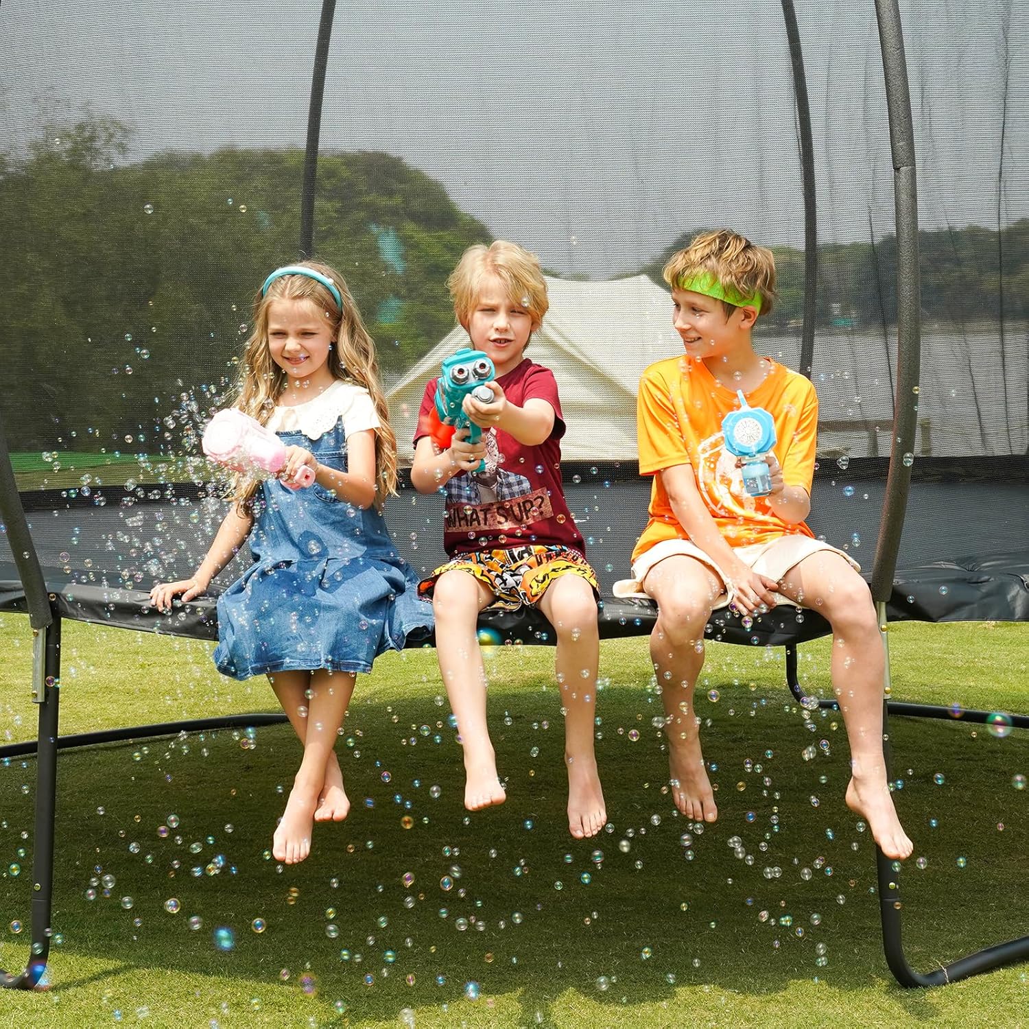Gigu 10FT 12FT 14FT Recreational Trampolines with Enclosure Net and Ladder and Anti-Rust Coating, ASTM Approved Trampoline Outdoor for Kids and Adults Outdoor Yard Trampolines wourant