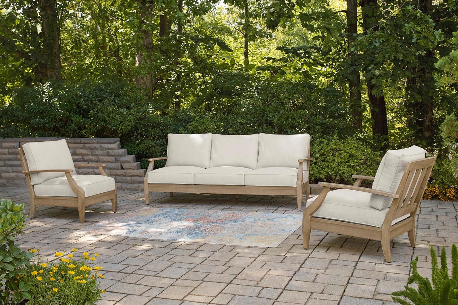 Coastal view outdoor terrace eucalyptus sofa wourant
