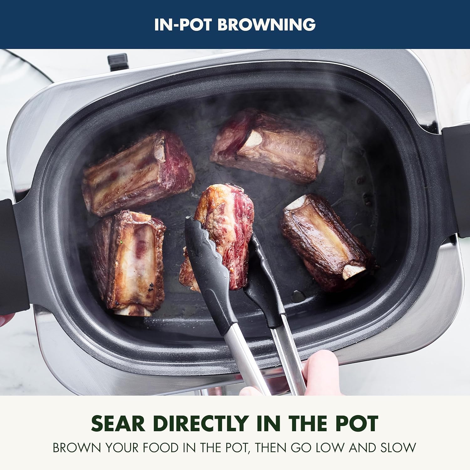 8-in-1 Programmable 6QT Electric Slow Cooker with Dishwasher-Safe Lid and Removable Base wourant