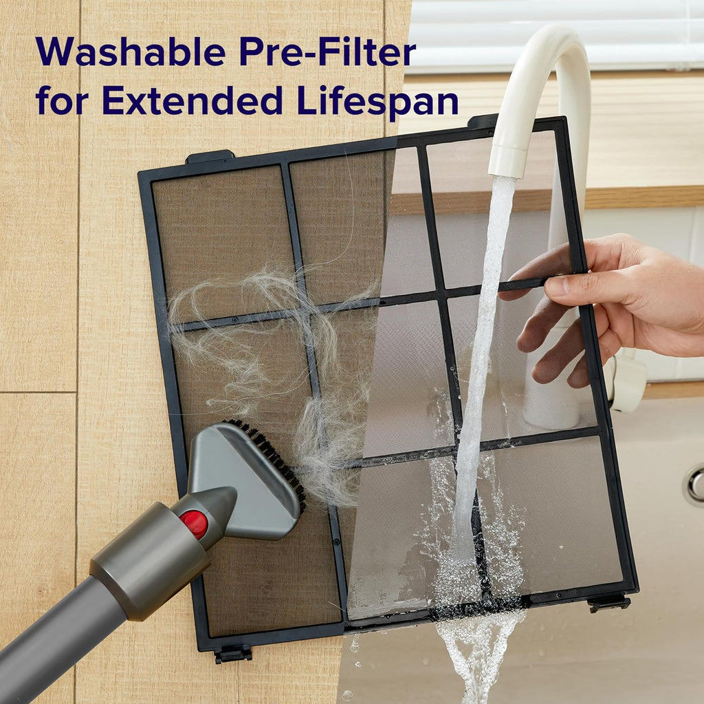 Large-room air purifier for home use with air quality monitor, washable pre-filter, and pet-friendly wourant