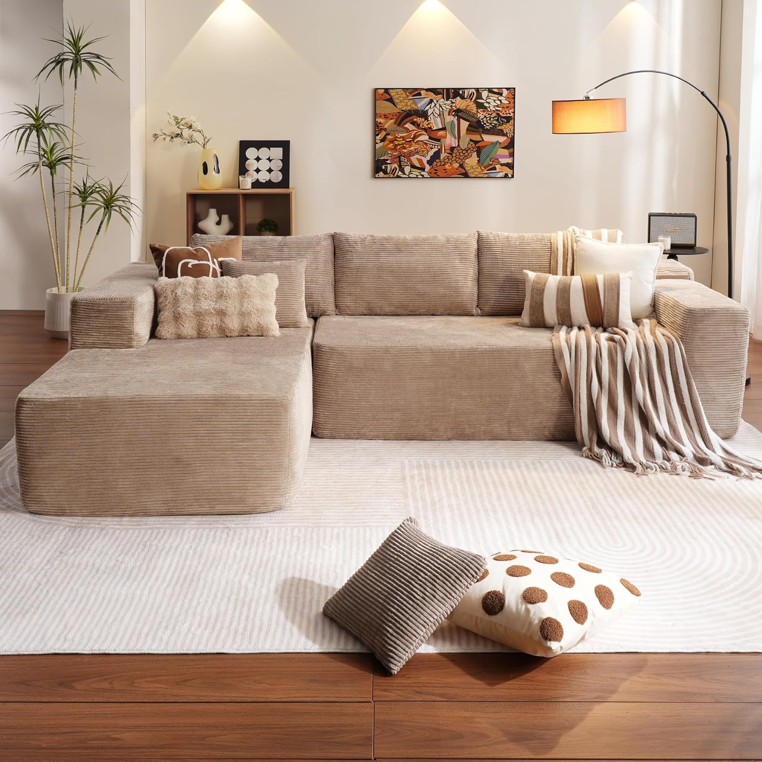 Ovios 104" Cloud Section Sofa L-shaped lounge chair, modern modular sofa wourant