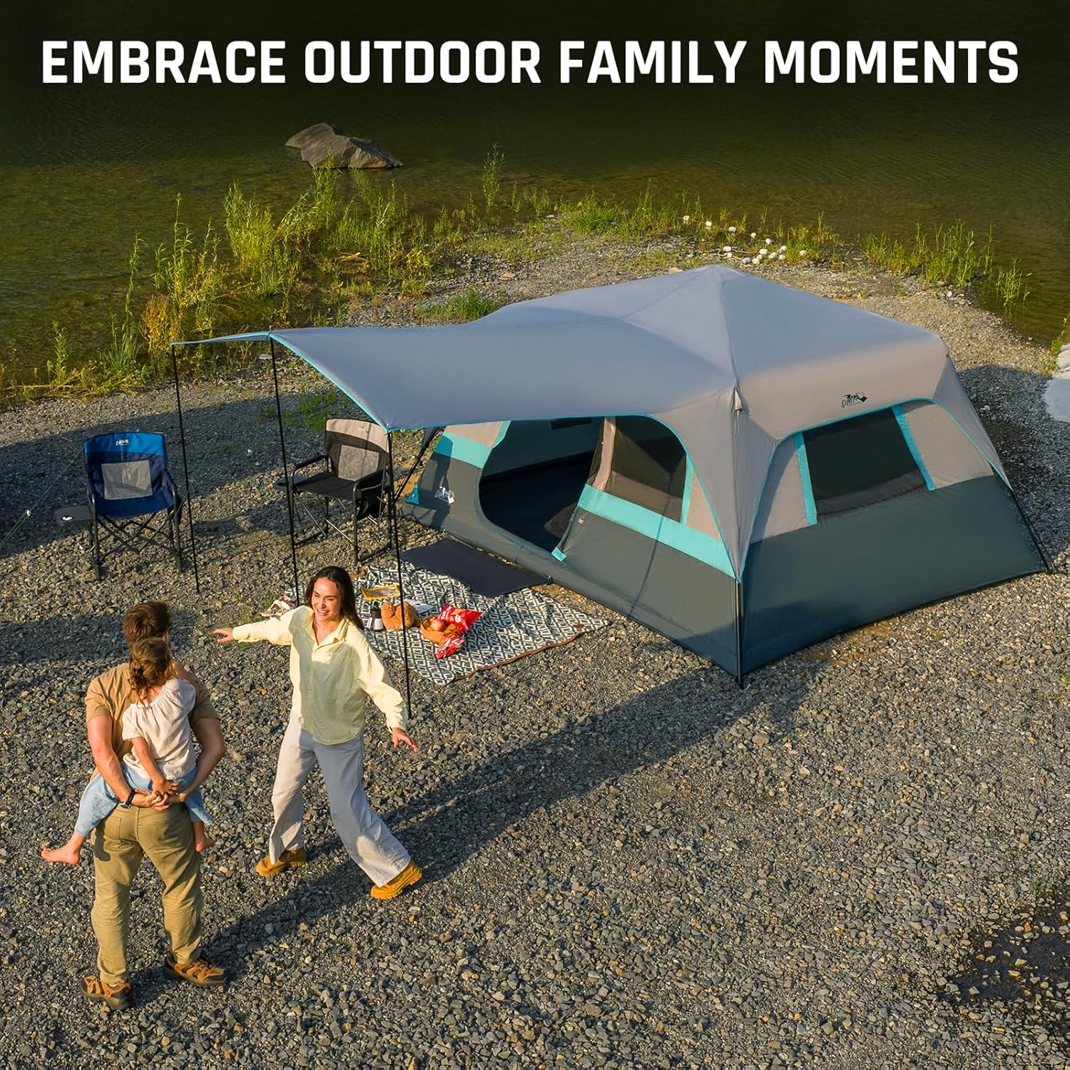 Quick-opening tent, family camping tent, pop-up camping tent, large waterproof tent for outdoor camping wourant