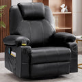 Oversized Swivel Rocker Recliner Chair with Heat and Massage, 360 Degree Swivel Rocking Single Sofa with Cup Holders and USB Port, Large Big Recliner Chair for Living Room (Leather, Brown) wourant
