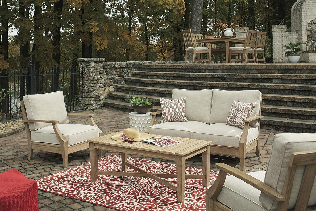 Coastal view outdoor terrace eucalyptus sofa wourant