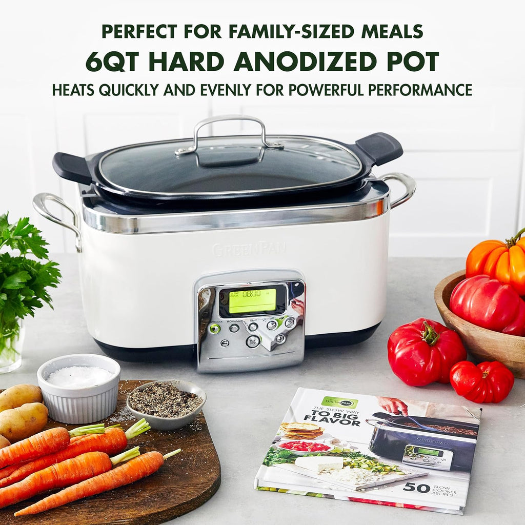 8-in-1 Programmable 6QT Electric Slow Cooker with Dishwasher-Safe Lid and Removable Base wourant