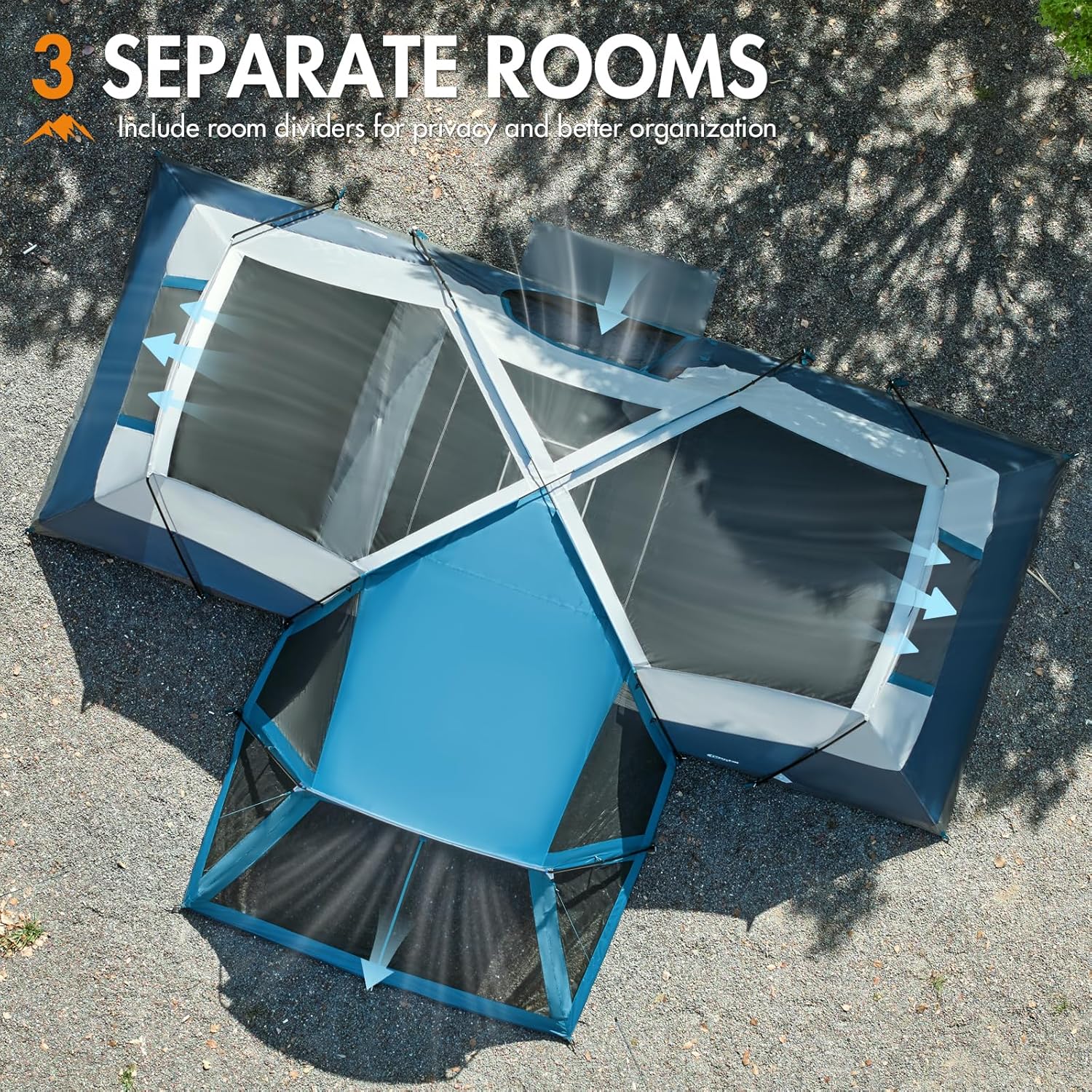 PORTAL 6/8/10 Person Family Camping Tent with Screen Room, Water Resistant Big Tunnel Tent with Rainfly, Large Family Tent for Outdoor Camping, Party wourant