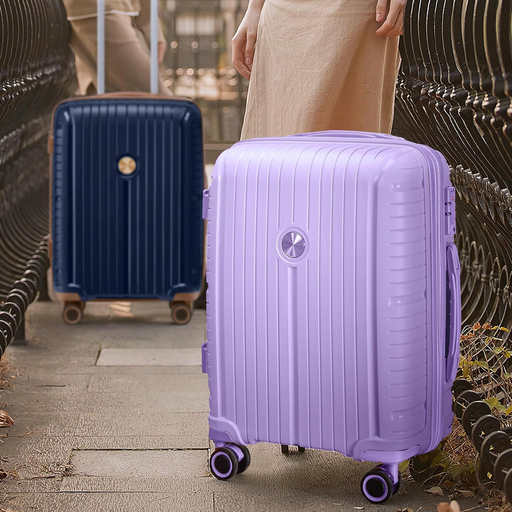 5-piece PP hardshell lightweight travel carry-on luggage set with dual spinner wheels and TSA lock wourant