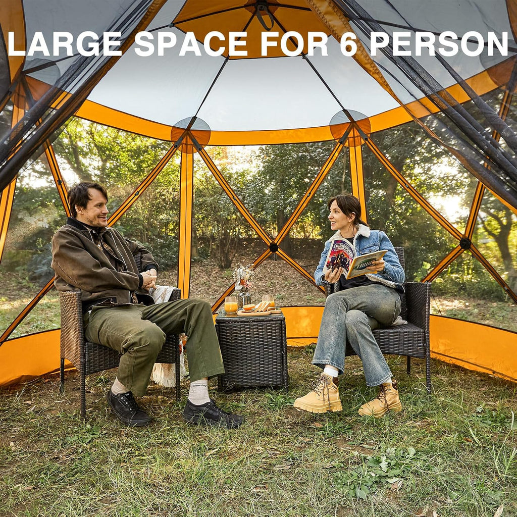 Pop up Screen House Tent for Camping 11.5 x 9.8 ft, Instant Screened Gazebo Canopy with Netting, Portable Shelter Enclosure wourant