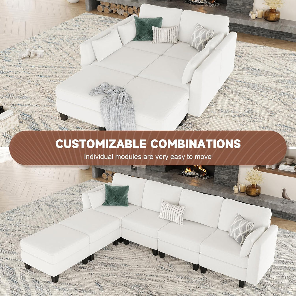 Modular Sectional Sof Convertible U Shaped Sofa Couch with High Density Memory Foam wourant