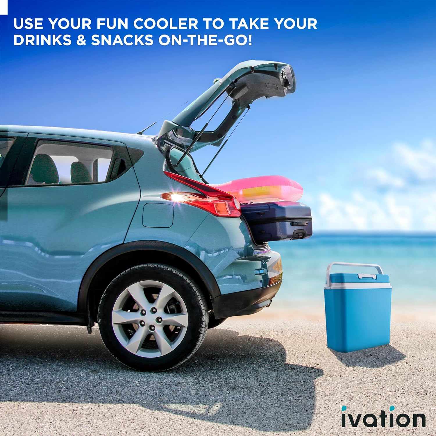 Electric Cooler & Warmer with Handle | 24 L Portable Thermoelectric Fridge for Vehicles & Trucks| 110V AC Home Power Cord & 12V Car Adapter for Camping wourant