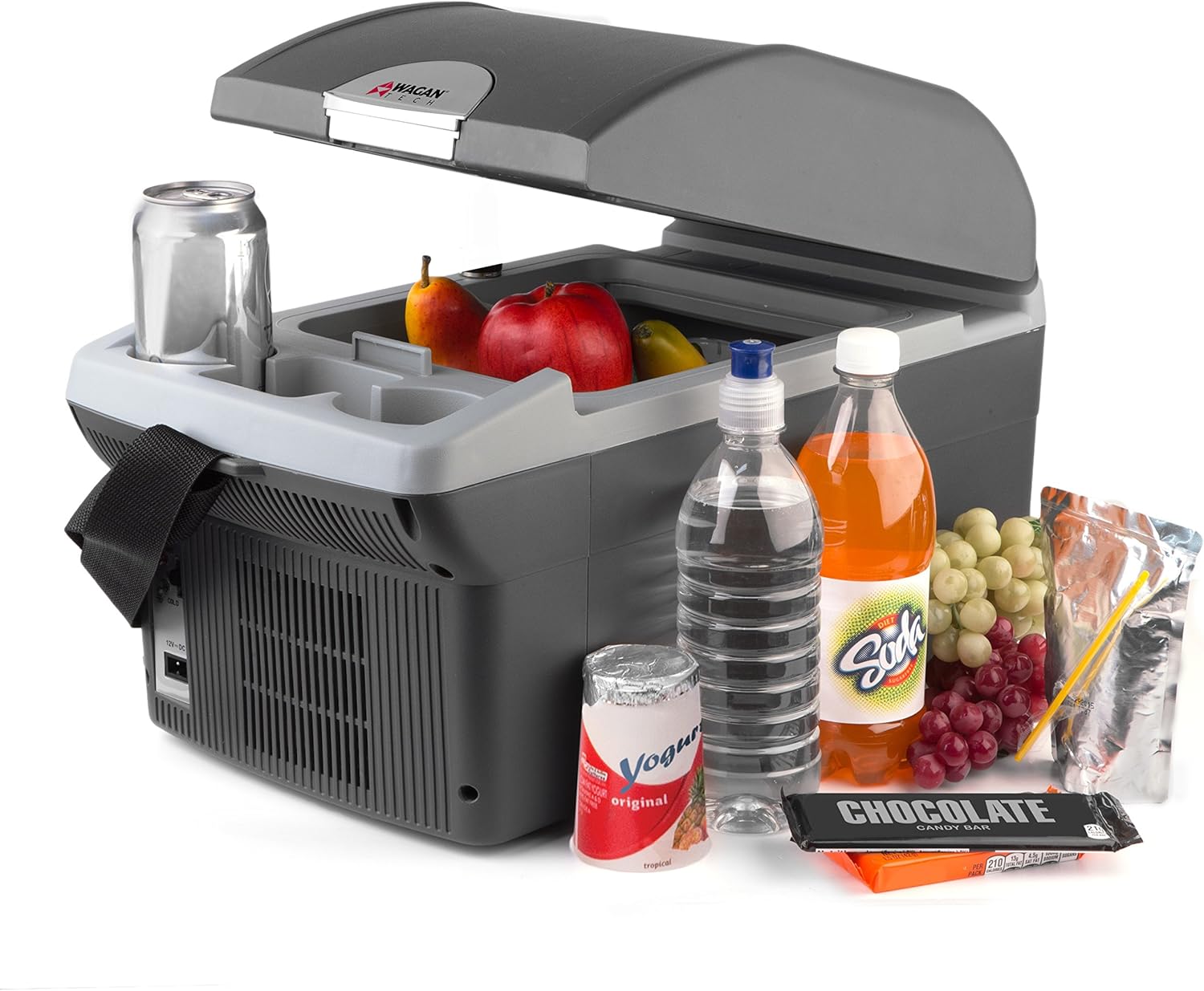 Personal Thermoelectric Cooler/Warmer, 14 Liter Capacity, Portable Electric Car Cooler with 12/24V DC, 12V Small Fridge for Car, RV, and Camping Use, UL Listed wourant