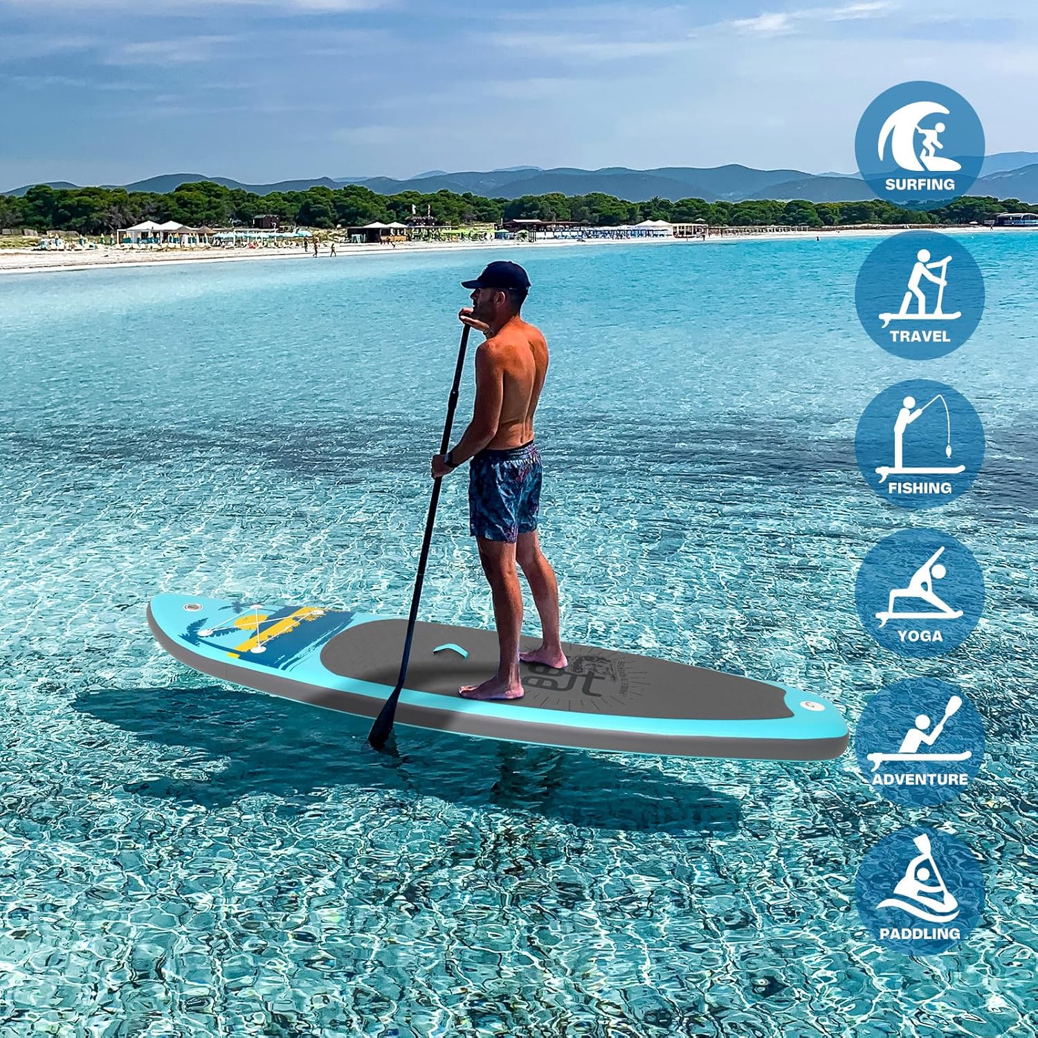 FunWater Inflatable Stand Up Paddle Board with Premium SUP Paddle Accessories, Non-Slip EVA Deck, 11'/10'6' Paddle wourant