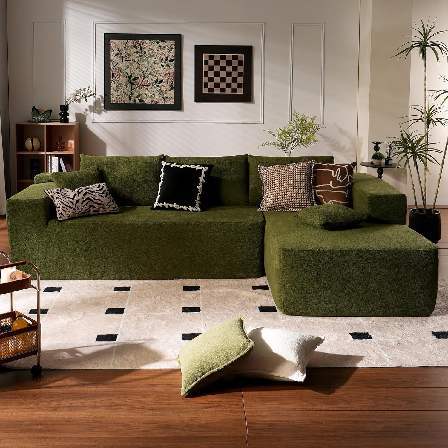 Ovios 104" Cloud Section Sofa L-shaped lounge chair, modern modular sofa wourant