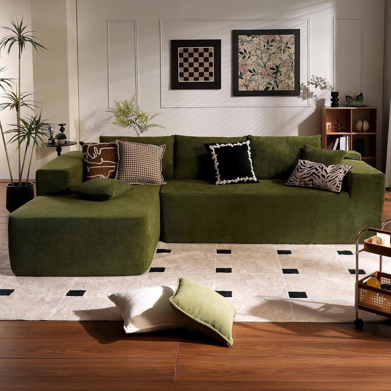 Ovios 104" Cloud Section Sofa L-shaped lounge chair, modern modular sofa wourant